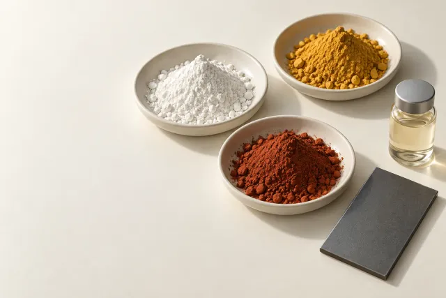 Illustrative pigment and mineral samples